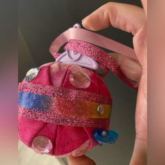 Handcrafted, Barbie inspired ornament with glitter, ribbon, gems, accessories - Picture 8 of 12